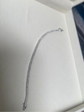 Classic Silver Tennis Bracelet with Moissanite Diamonds - Women's Jewelry